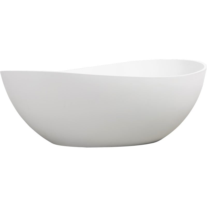 BATHIN W157367106 63 X 37 3/8 INCH SOLID SURFACE FREESTANDING BATHTUB - WHITE