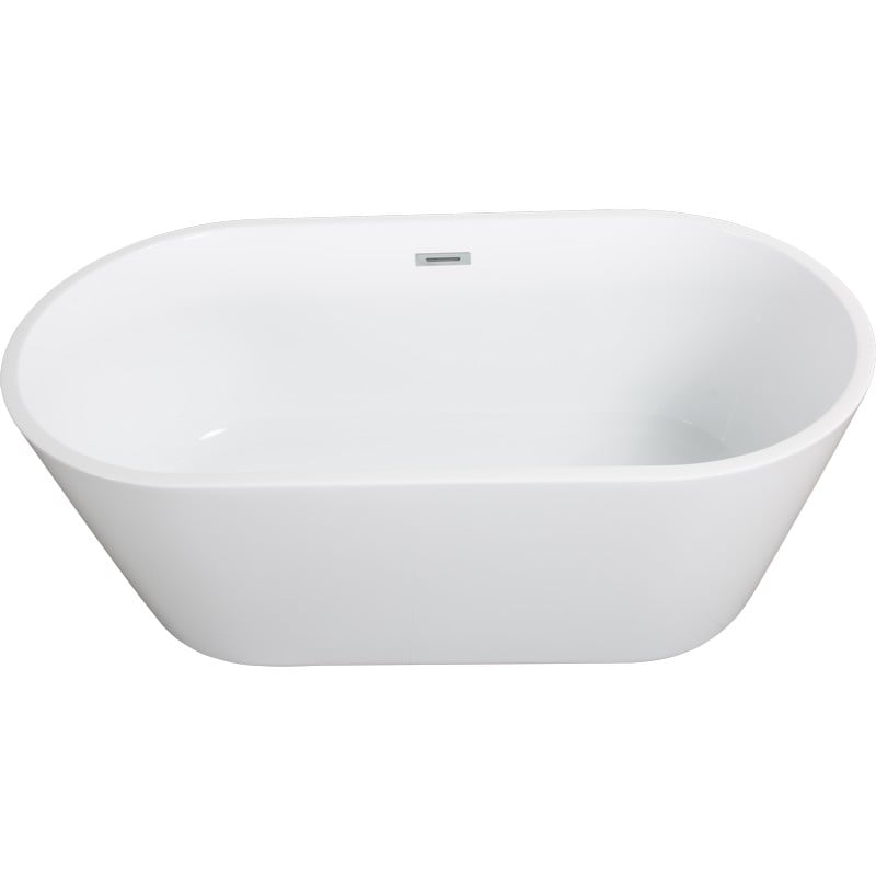 BATHIN W157367415 59 X 31 1/8 INCH ACRYLIC ALCOVE FREESTANDING SOAKING BATHTUB - WHITE