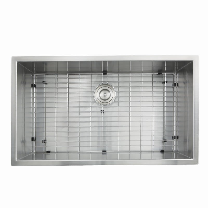 NANTUCKET SINKS ZR3219-16 PRO SERIES LARGE RECTANGLE SINGLE BOWL UNDERMOUNT ZERO RADIUS STAINLESS STEEL KITCHEN SINK