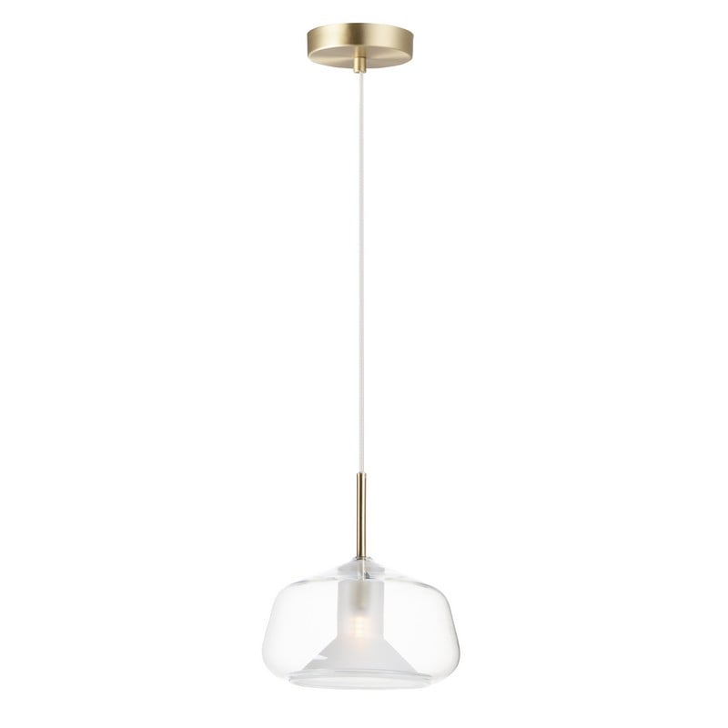 ET2 E10042-18SBR DEUCE 7 3/4 INCH LED CEILING-MOUNT PENDANT LIGHT - SATIN BRASS