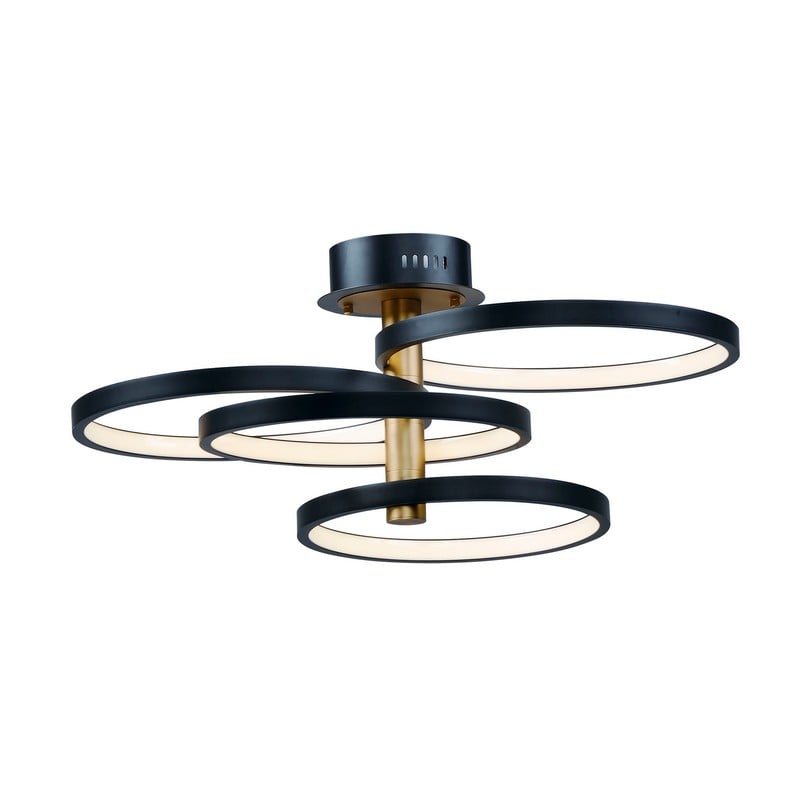 ET2 E24324-BKGLD HOOPLA 29 1/2 INCH LED CEILING-MOUNT PENDANT LIGHT - BLACK AND GOLD