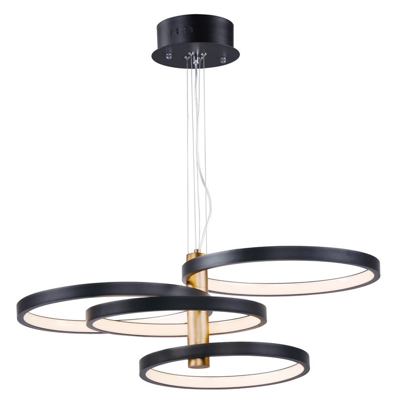 ET2 E24326-BKGLD HOOPLA 33 1/2 INCH LED CEILING-MOUNT PENDANT LIGHT - BLACK AND GOLD