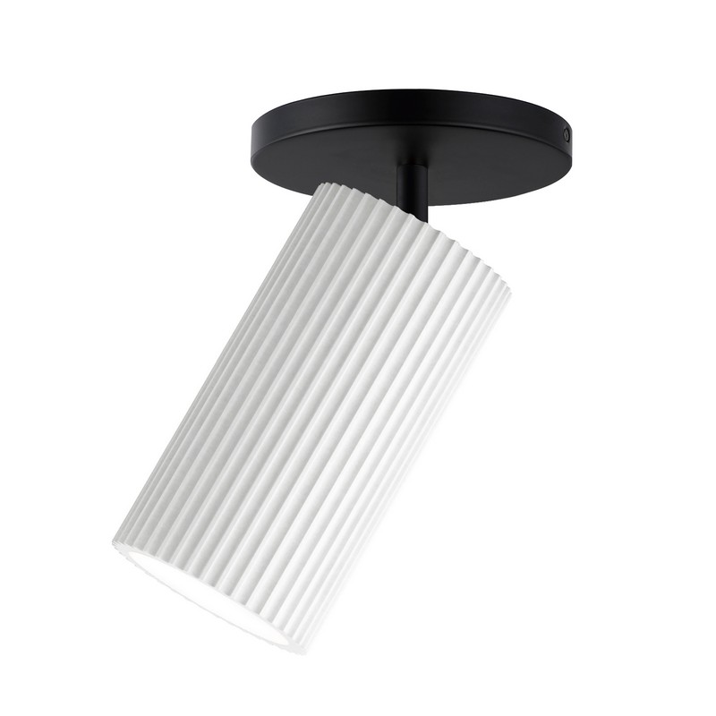 ET2 E25039-WTBK PLEAT 3 1/4 INCH LED WALL-MOUNT WALL SCONCES - WHITE AND BLACK