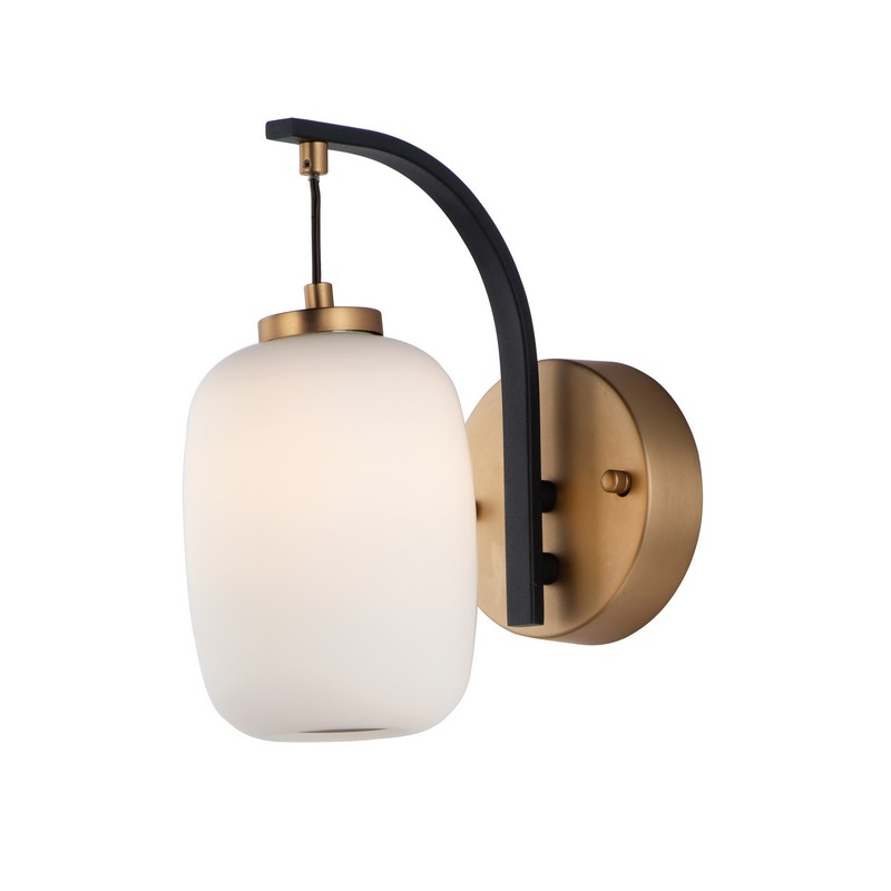 ET2 E25061-92BKGLD SOJI 9 INCH LED WALL-MOUNT WALL SCONCES - BLACK AND GOLD