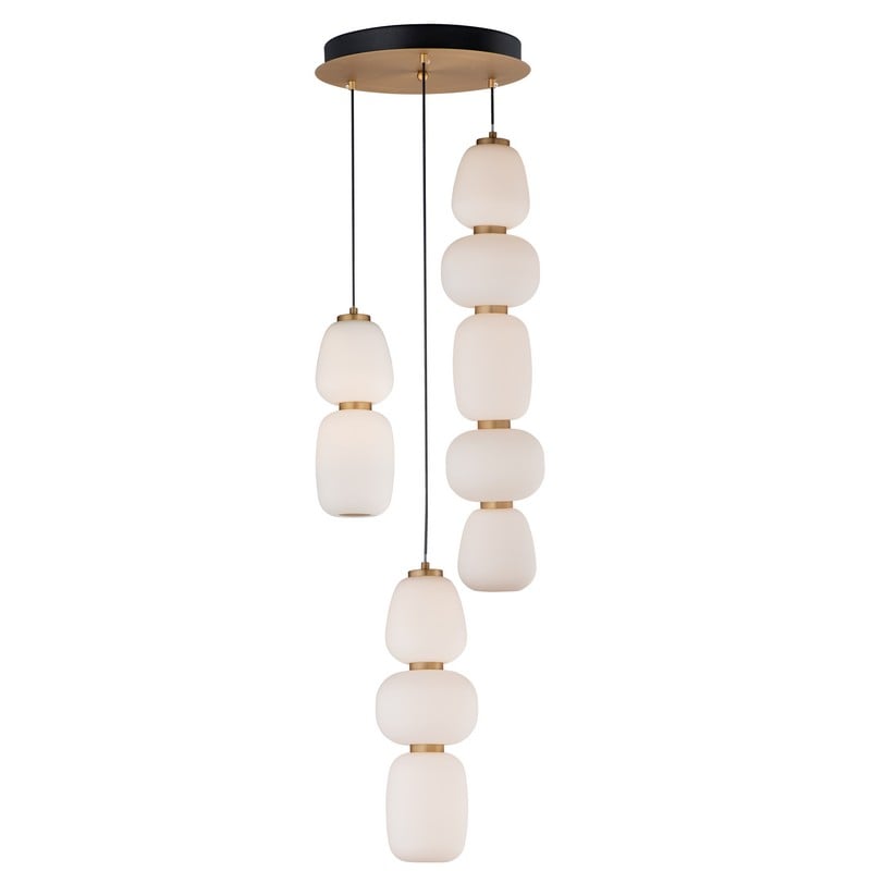 ET2 E25069-92BKGLD SOJI 15 3/4 INCH LED CEILING-MOUNT PENDANT LIGHT - BLACK AND GOLD