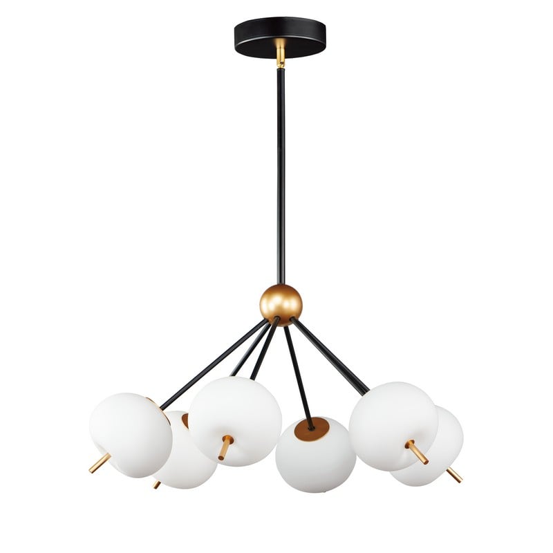 ET2 E25116-92BKGLD QUEST 26 1/2 INCH LED CEILING-MOUNT PENDANT LIGHT - BLACK AND GOLD