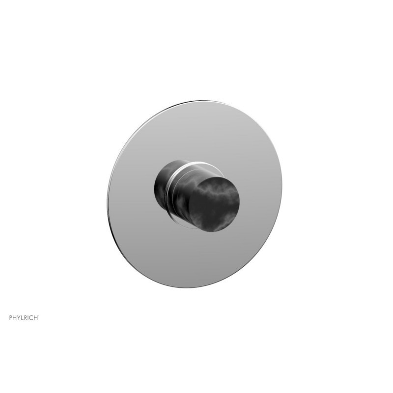 PHYLRICH 4-182-030 BASIC II WALL MOUNT BLACK MARBLE HANDLE MINI THERMOSTATIC SHOWER TRIM