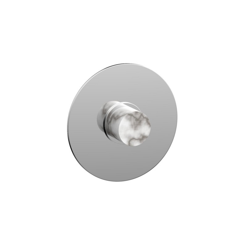 PHYLRICH 4-182-031 BASIC II WALL MOUNT WHITE MARBLE HANDLE MINI THERMOSTATIC SHOWER TRIM