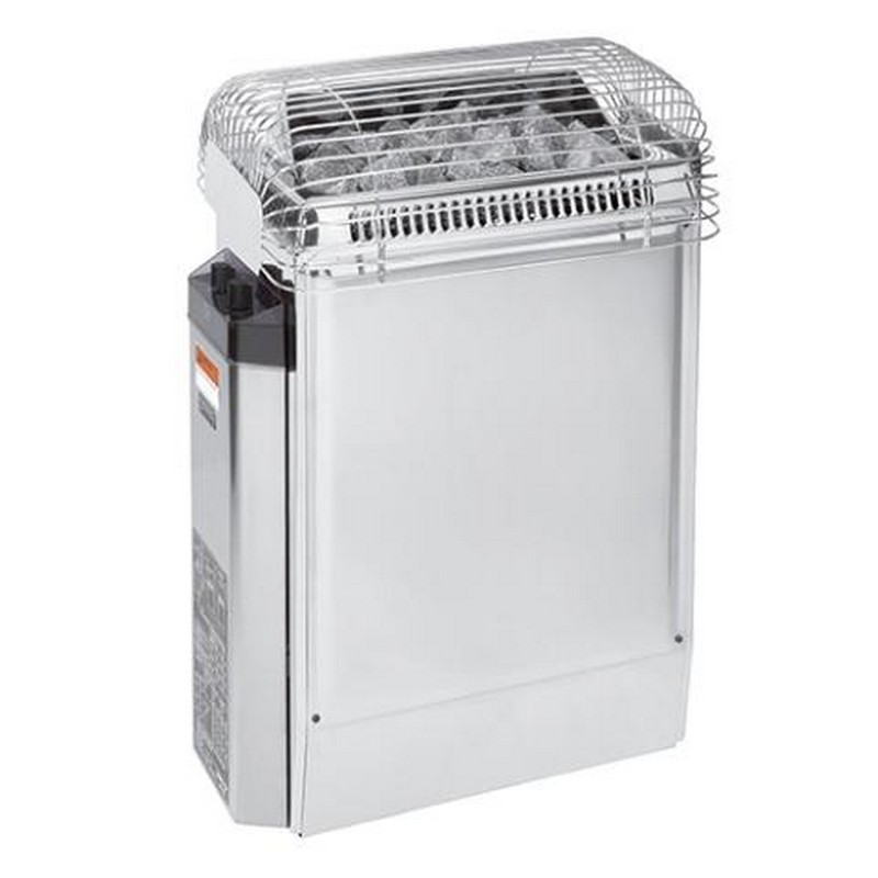 HARVIA JKV452401 TOPCLASS SERIES 4.5KW SAUNA HEATER AT 240V 1PH WITH BUILT-IN TIME AND TEMPERATURE CONTROLS - STAINLESS STEEL