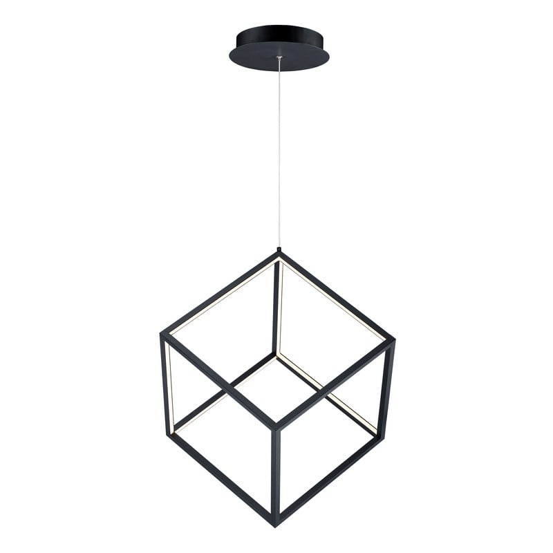 ET2 E30582-BK 4 SQUARE 20 1/2 INCH LED CEILING-MOUNT PENDANT LIGHT - BLACK