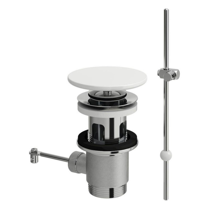 LAUFEN H898191000U 3 1/8 INCH POP-UP DRAIN VALVE WITH PULL LEVER AND SAPHIRKERAMIK COVER