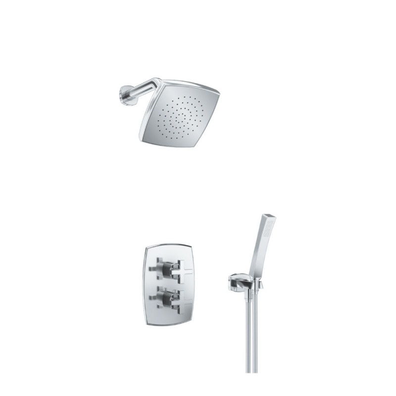 ISENBERG 240.7050 SERIE 240 HAND SHOWER SET WITH SHOWER HEAD, THERMOSTATIC VALVE AND TRIM
