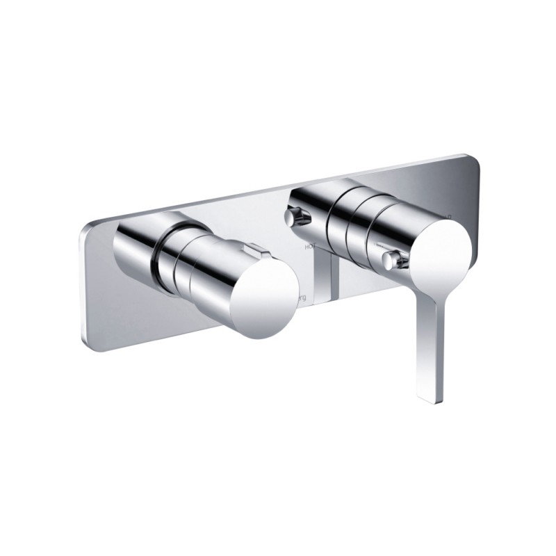 ISENBERG 260.2693 SERIE 260 10 INCH 1-OUTPUT HORIZONTAL THERMOSTATIC SHOWER VALVE WITH VOLUME CONTROL AND TRIM