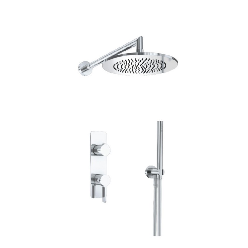 ISENBERG 260.7250 SERIE 260 HAND SHOWER SET WITH SHOWER HEAD, THERMOSTATIC VALVE AND TRIM