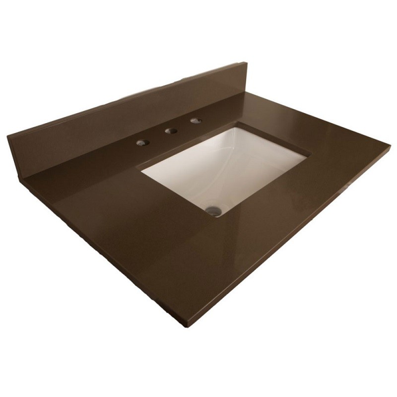 BELLATERRA 7615-TOP-GY 30 INCH GRAY QUARTZ COUNTERTOP WITH RECTANGLE SINK
