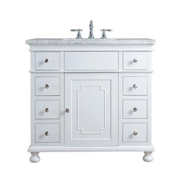 Stufurhome Hd 1013w 36 Cr Abigail Embellished Inch White Single Sink Bathroom Vanity - Bathroom Vanities With Sink 36 Inch