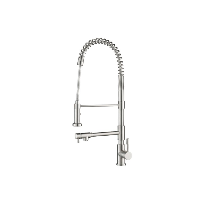 ISENBERG K.2030 PROFESSIO - F - PROFESSIONAL POLISHED STEEL KITCHEN FAUCET WITH PULL OUT AND POT FILLER
