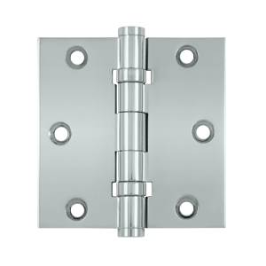 DELTANA DSB35B SOLID BRASS 3-1/2 X 3-1/2 INCH SQUARE HINGE, BALL BEARINGS
