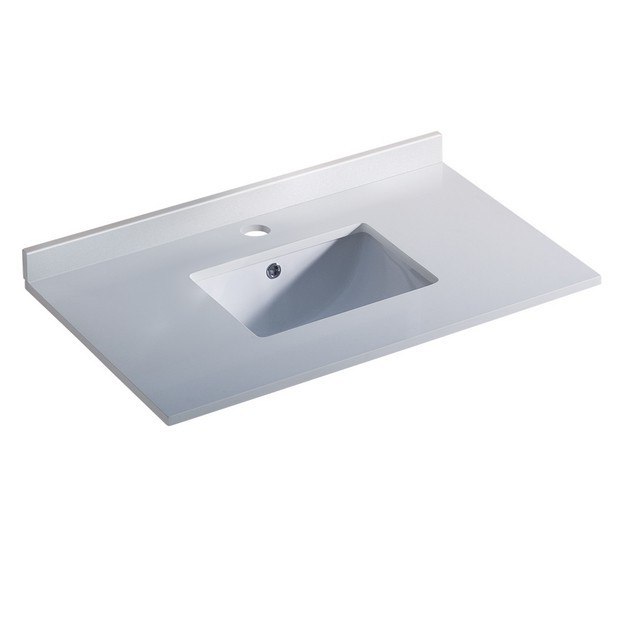 FRESCA FCT2036WH-U OXFORD 36 INCH WHITE COUNTERTOP WITH UNDERMOUNT SINK