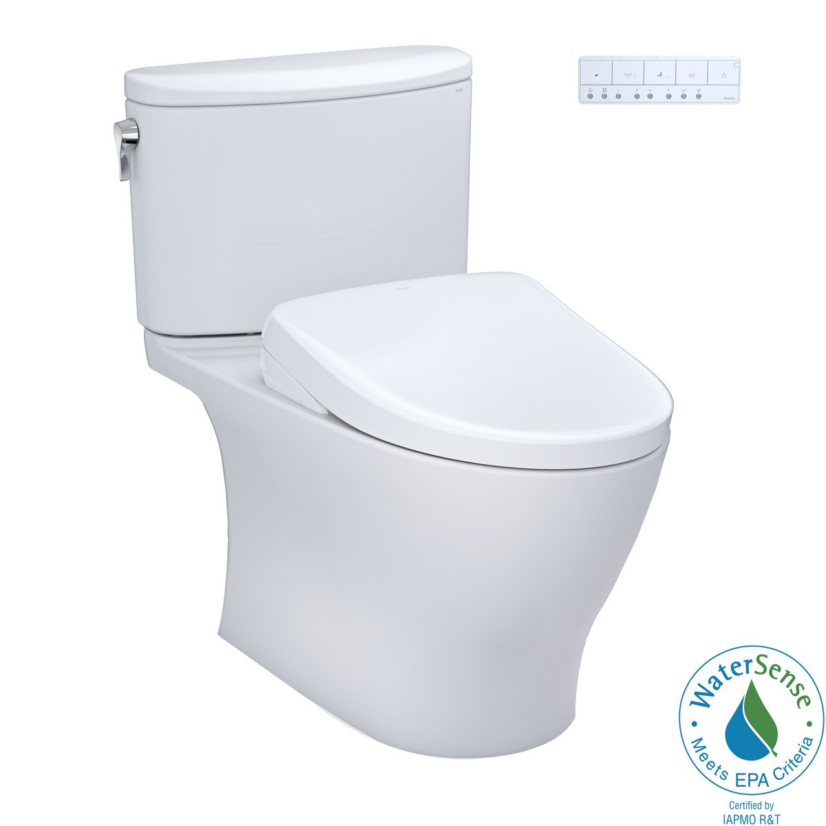 TOTO MW4424726CEF#01 WASHLET+ NEXUS 1.28 GPF TWO PIECE ELONGATED TOILET WITH WASHLET S7 BIDET SEAT IN COTTON WHITE