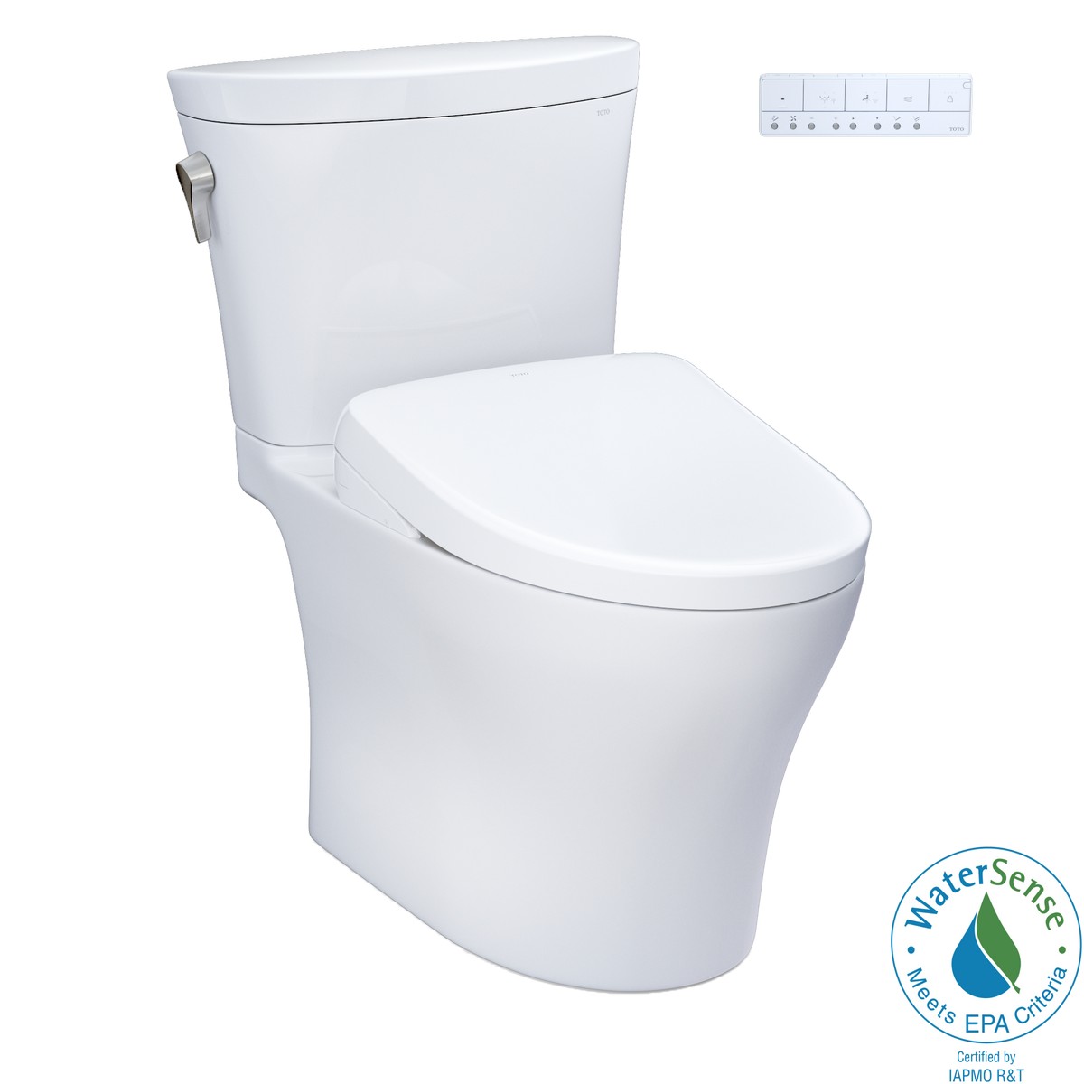 TOTO MW4484736CEMFG#01 WASHLET+ AQUIA IV ARC 1.28 AND 0.9 GPF TWO PIECE DUAL FLUSH ELONGATED TOILET WITH WASHLET S7A BIDET SEAT IN COTTON WHITE