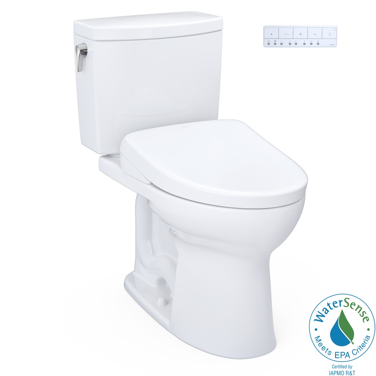 TOTO MW4544736CUF#01 WASHLET+ DRAKE II 1.0 GPF TWO PIECE ELONGATED TOILET WITH WASHLET+ S7A BIDET SEAT IN COTTON WHITE