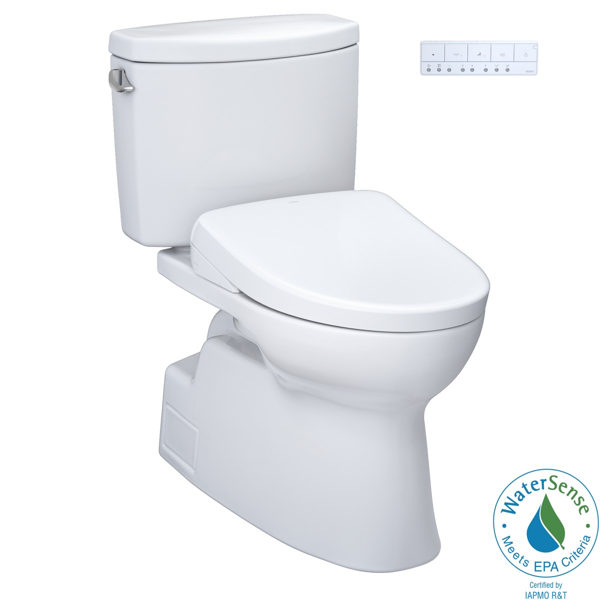 TOTO MW4744736CEF#01 WASHLET+ VESPIN II 1.28 GPF TWO PIECE ELONGATED TOILET WITH WASHLET+ S7A BIDET SEAT IN COTTON WHITE