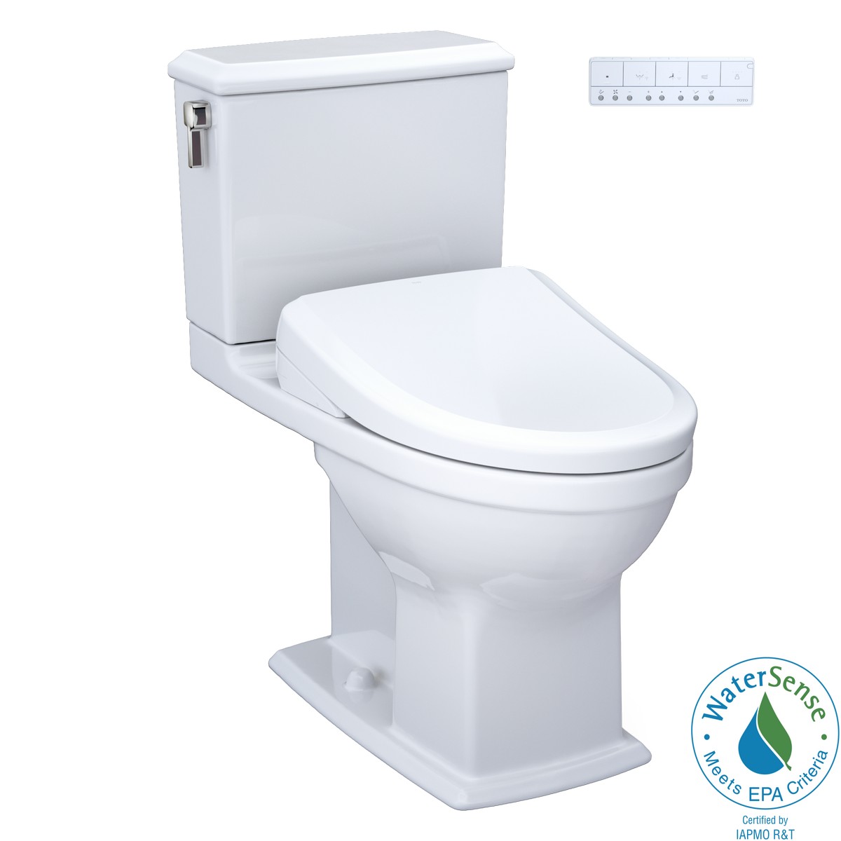 TOTO MW4944734CEMF#01 WASHLET+ CONNELLY 1.28 AND 0.9 GPF TWO PIECE DUAL FLUSH ELONGATED TOILET WITH WASHLET S7A BIDET SEAT IN COTTON WHITE