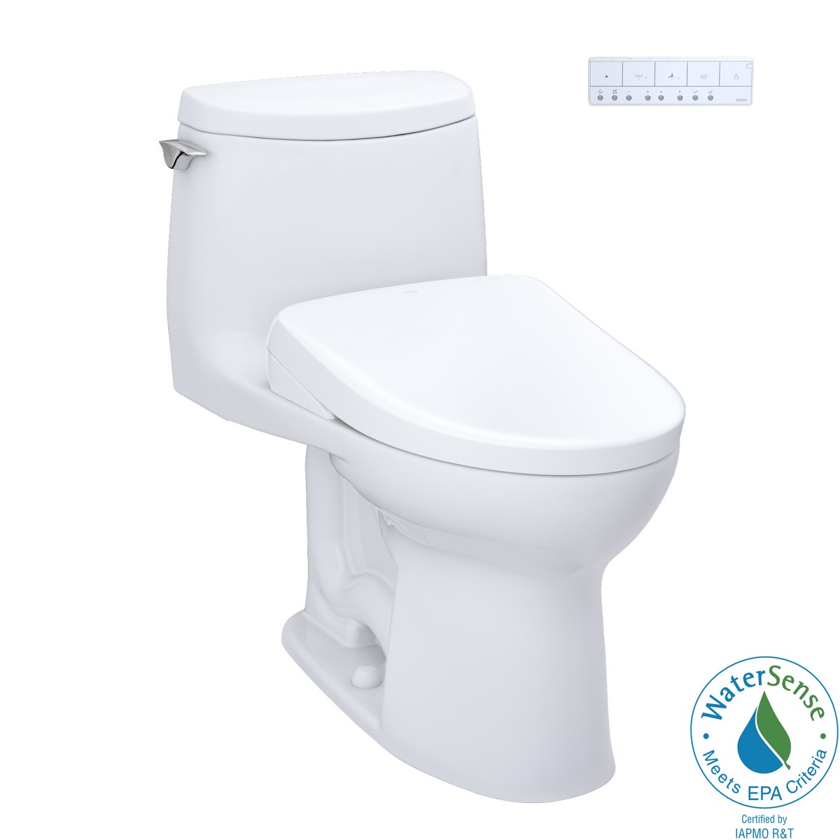 TOTO MW6044736CUF#01 WASHLET+ ULTRAMAX II 1.0 GPF ONE PIECE ELONGATED TOILET WITH WASHLET+ S7A BIDET SEAT IN COTTON WHITE