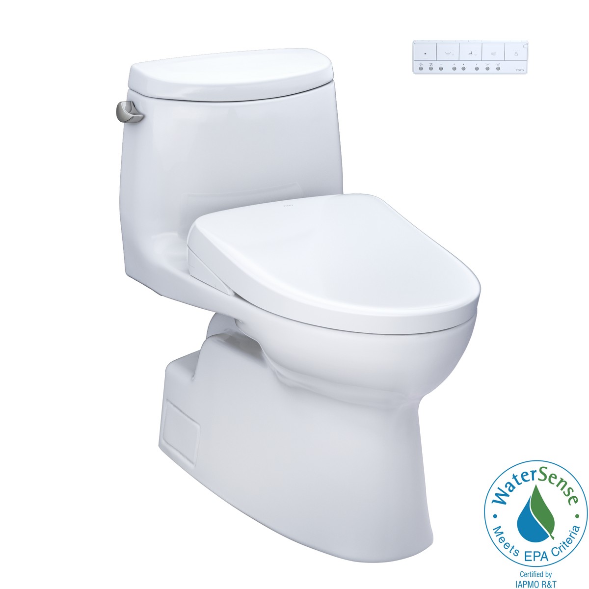 TOTO MW6144736CEF#01 WASHLET+ CARLYLE II 1.28 GPF ONE PIECE ELONGATED TOILET WITH WASHLET+ S7A BIDET SEAT IN COTTON WHITE