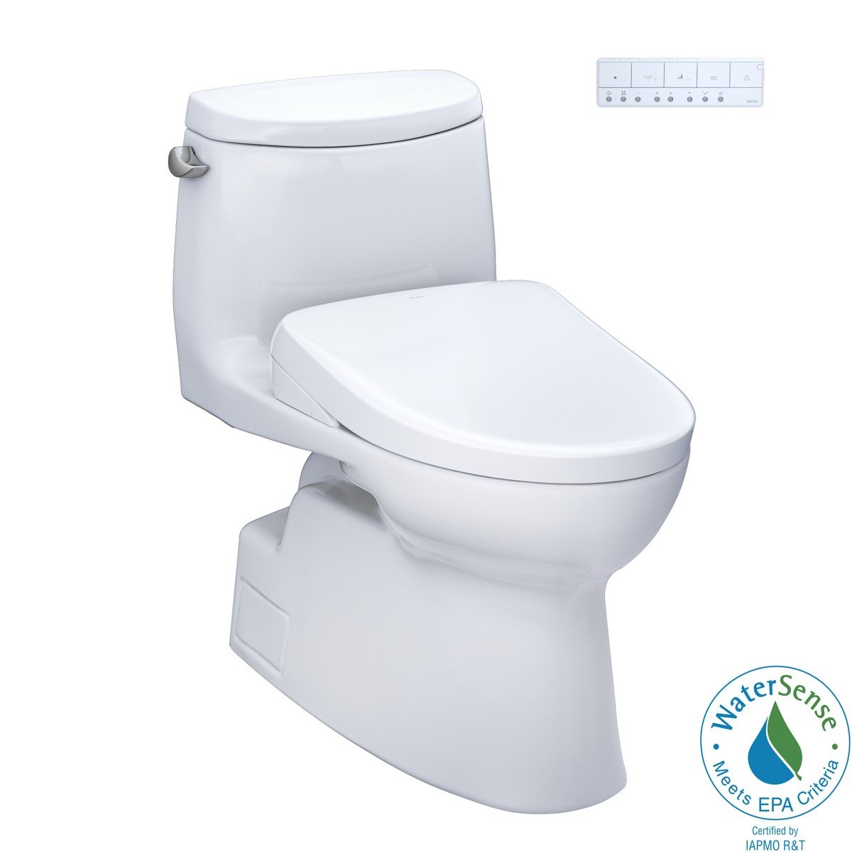 TOTO MW6144726CEF#01 WASHLET+ CARLYLE II 1.28 GPF ONE PIECE ELONGATED TOILET WITH WASHLET+ S7 BIDET SEAT IN COTTON WHITE