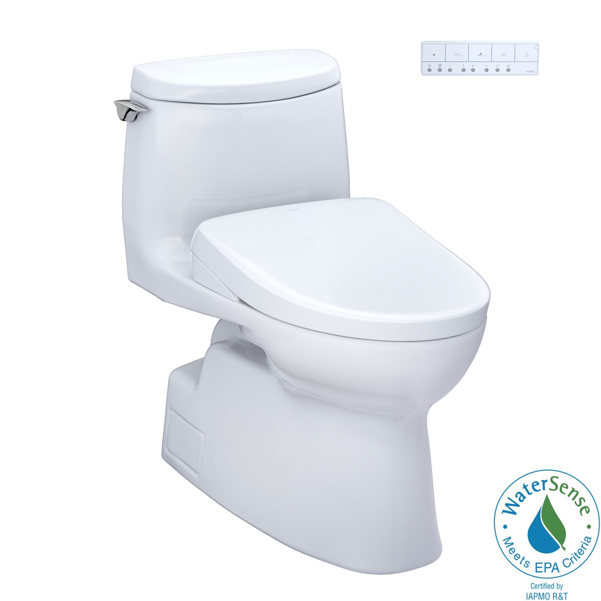 TOTO MW6144736CUF#01 WASHLET+ CARLYLE II 1.0 GPF ONE-PIECE ELONGATED TOILET WITH WASHLET+ S7A BIDET SEAT IN COTTON WHITE