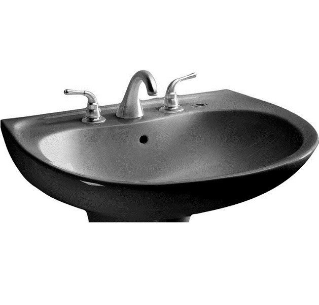 TOTO LT241.8#51 SUPREME PEDESTAL BATHROOM SINK SINK WITH 8 INCH CENTERS IN EBONY