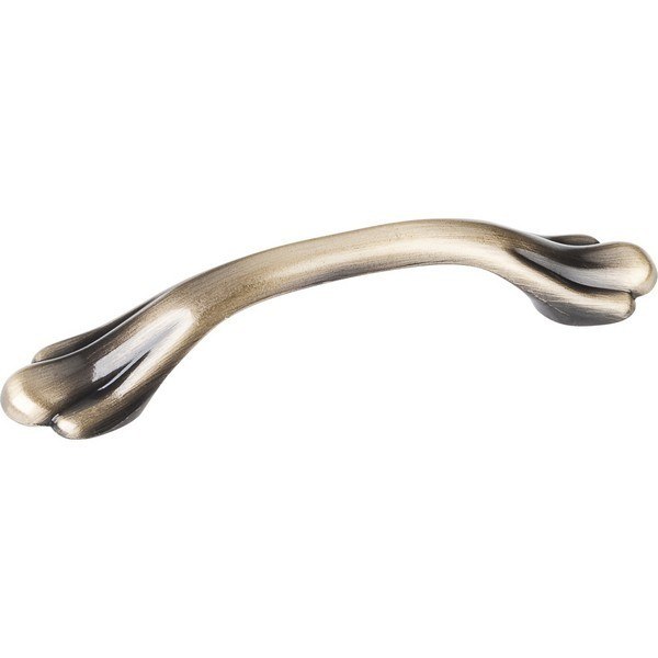 HARDWARE RESOURCES 3208AB ELEMENTS KINGSPORT COLLECTION 4-1/4 INCH OVERALL LENGTH ZINC FOOTED CABINET PULL
