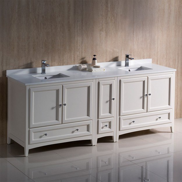 Fresca Fcb20 361236aw Cwh U Oxford 84, Antique White 60 Inch Double Vanity