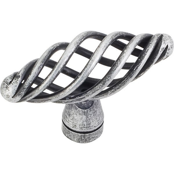 HARDWARE RESOURCES I350 JEFFREY ALEXANDER ZURICH COLLECTION 2 INCH OVERALL LENGTH TWISTED IRON CABINET KNOB
