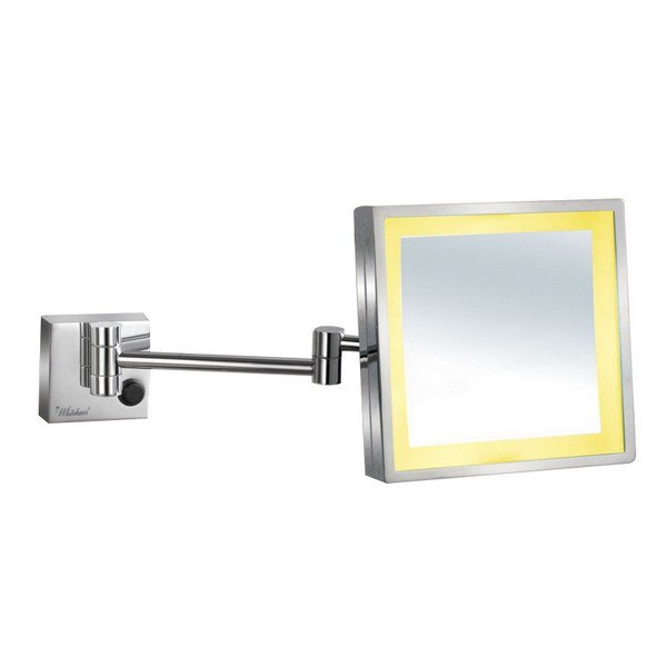 WHITEHAUS WHMR25 SQUARE 16-3/4 X 16-3/4 INCH WALL MOUNT LED 5X MAGNIFIED MIRROR