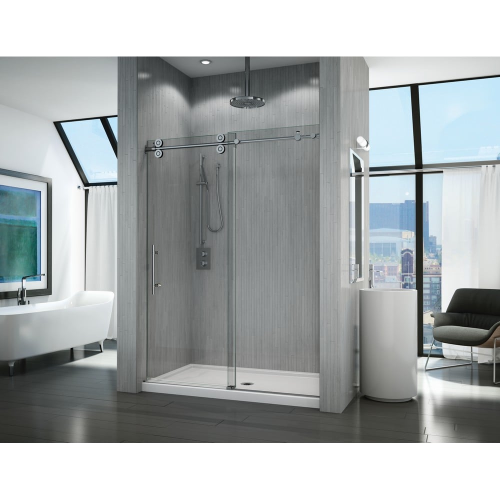 FLEURCO KTAS57-40 SELECT KINETIK KT 57-59 W X 79 H INCH SLIDING OR BYPASS IN-LINE SHOWER DOOR