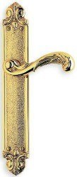 OMNIA 22251/00.SD SOLID BRASS ORNATE NARROW PLATE LEVER LATCHSET SINGLE DUMMY ENTRY TYPE