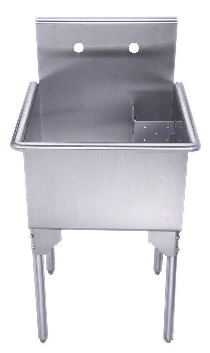 WHITEHAUS WHLS2020-NP 20-INCH BRUSHED STAINLESS STEEL FREESTANDING UTILITY SINK
