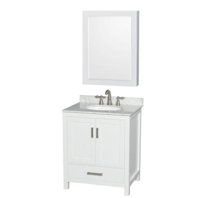 WYNDHAM COLLECTION WCS141430SWHCMUNOMED SHEFFIELD 30 INCH SINGLE BATHROOM VANITY IN WHITE