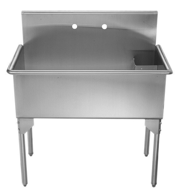 WHITEHAUS WHLS3618-NP 36-INCH BRUSHED STAINLESS STEEL FREESTANDING UTILITY SINK