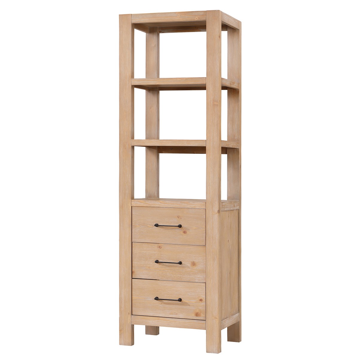 VINNOVA 703822-SCA LEON 21 3/4 INCH 3 DRAWERS AND 3 SHELVES STORAGE CABINET FOR BATHROOM AND LIVING ROOM
