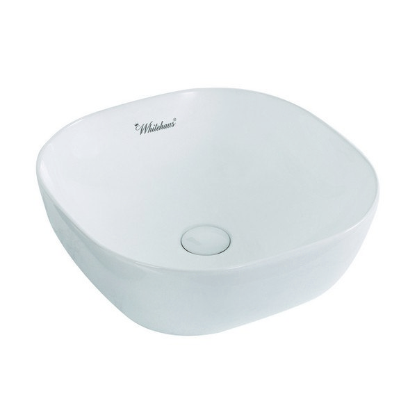 WHITEHAUS WH71301 ISABELLA PLUS 16-5/8 INCH SQUARE ABOVE MOUNT BASIN WITH CENTER DRAIN