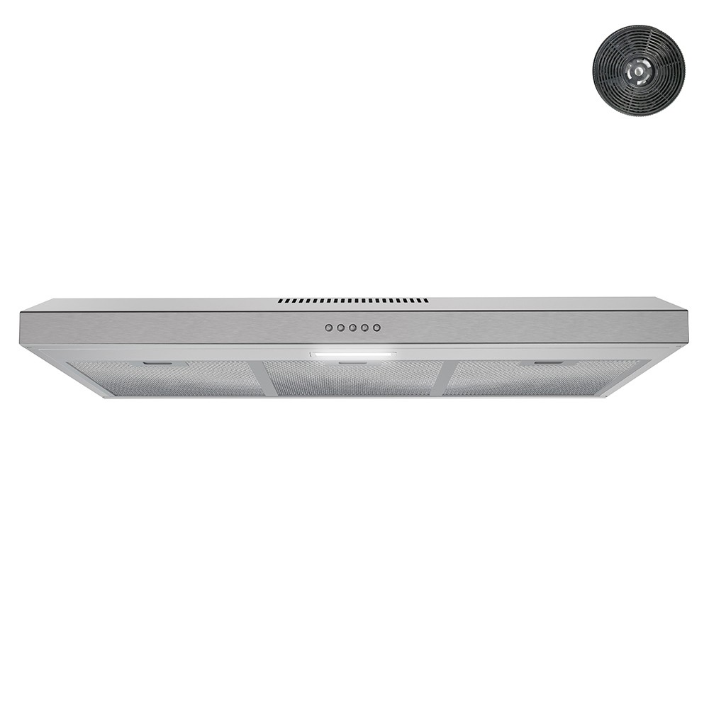 STREAMLINE T-10549-1-DL DONINI 36 INCH DUCTLESS UNDERMOUNT 80 CFM RANGE HOOD IN BRUSHED STAINLESS STEEL