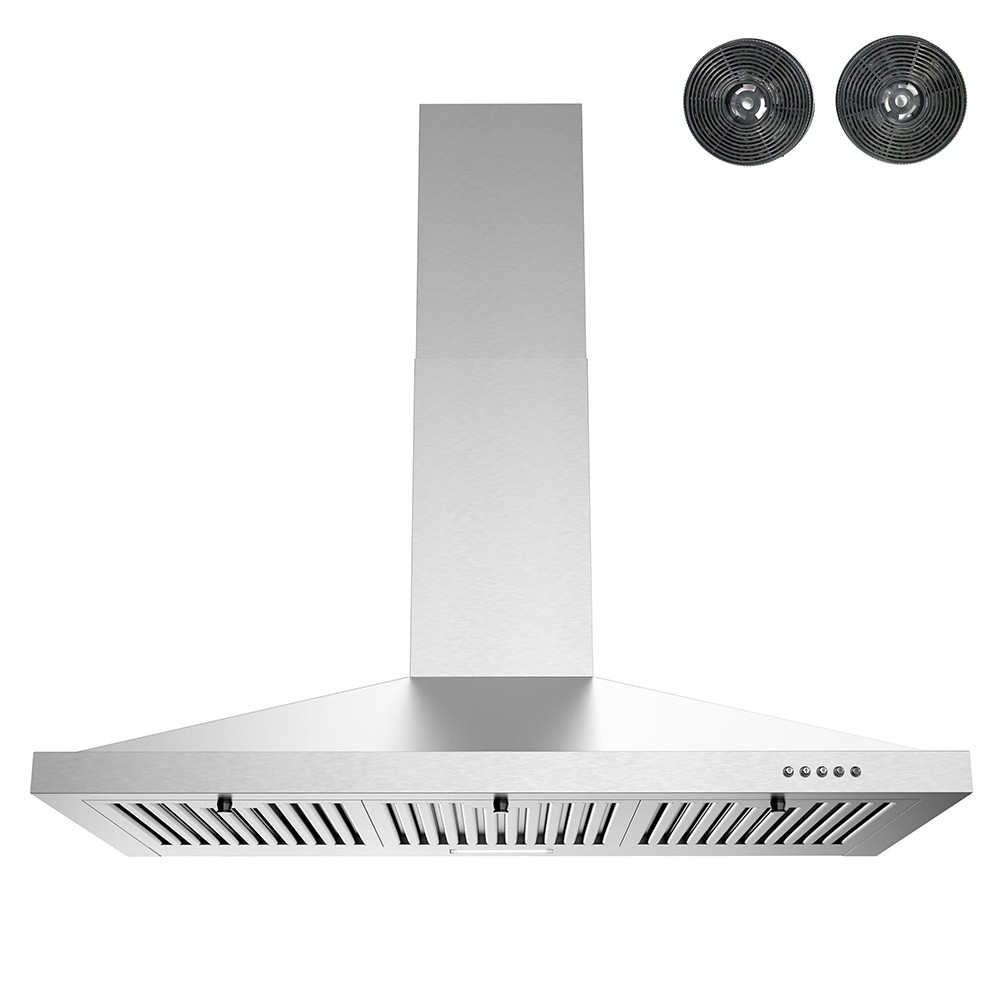 STREAMLINE T-12151-1-CL PATRIA 36 INCH CONVERTIBLE WALL MOUNT 220 CFM RANGE HOOD IN BRUSHED STAINLESS STEEL