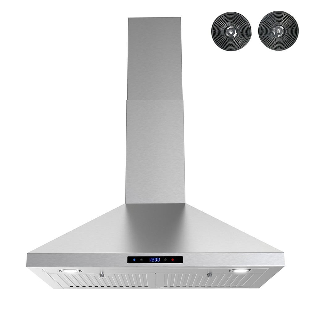 STREAMLINE T-451-1-CL GIULIO 30 INCH CONVERTIBLE WALL MOUNT 350 CFM RANGE HOOD IN BRUSHED STAINLESS STEEL