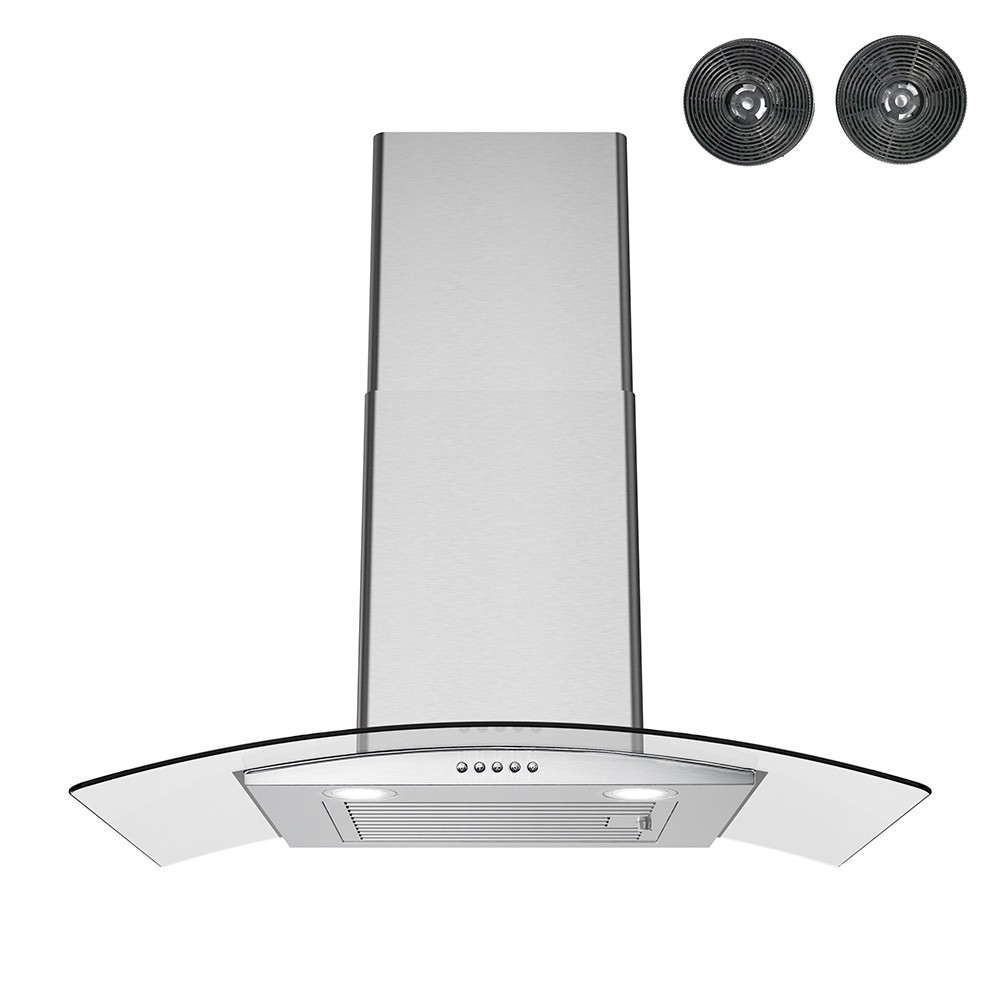 STREAMLINE T-721-1-CL RUBIANI 30 INCH CONVERTIBLE WALL MOUNT 220 CFM RANGE HOOD IN BRUSHED STAINLESS STEEL