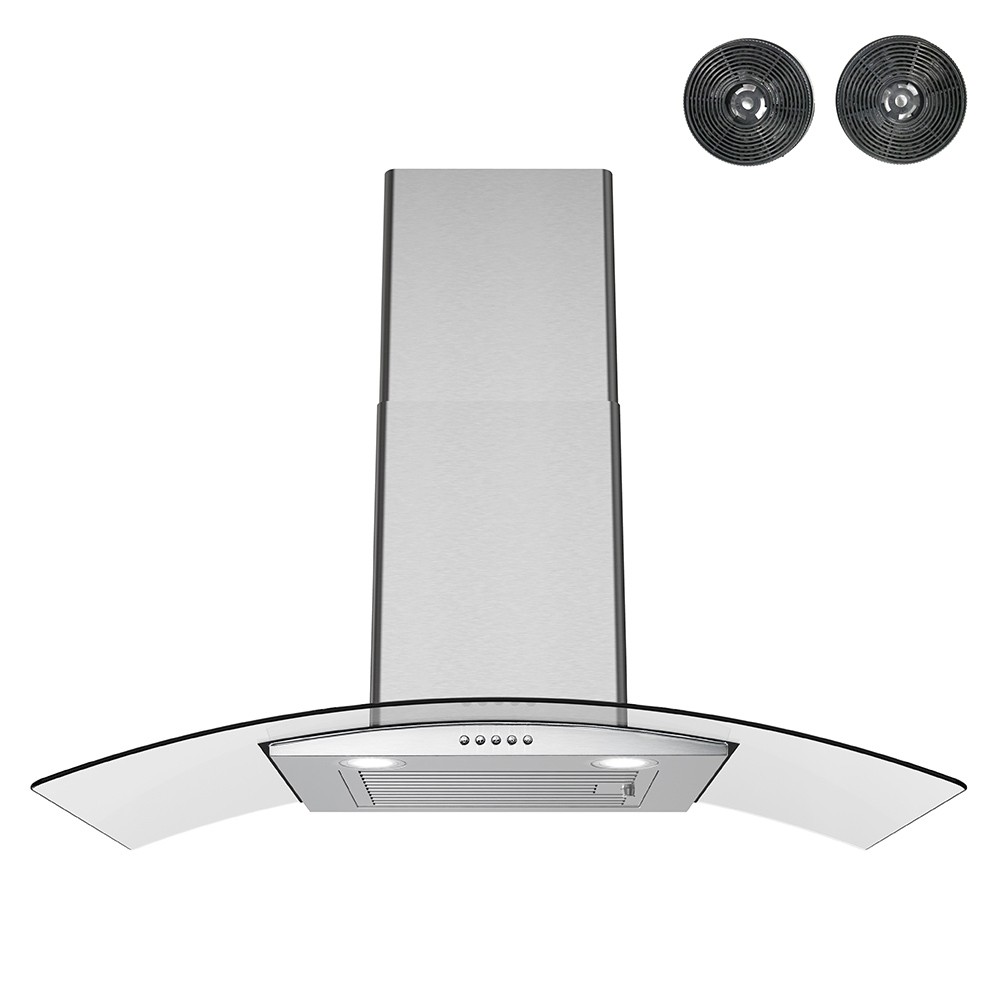 STREAMLINE T-8065-1-CL ALFONSO 36 INCH CONVERTIBLE WALL MOUNT 220 CFM RANGE HOOD IN BRUSHED STAINLESS STEEL