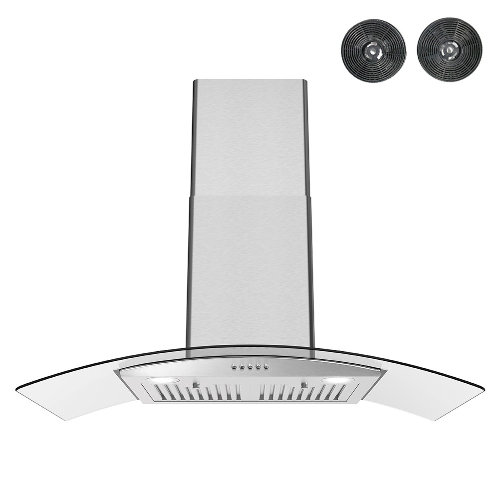 STREAMLINE T-8227-1-DL GIBERTI 36 INCH DUCTLESS WALL MOUNT 220 CFM RANGE HOOD IN BRUSHED STAINLESS STEEL